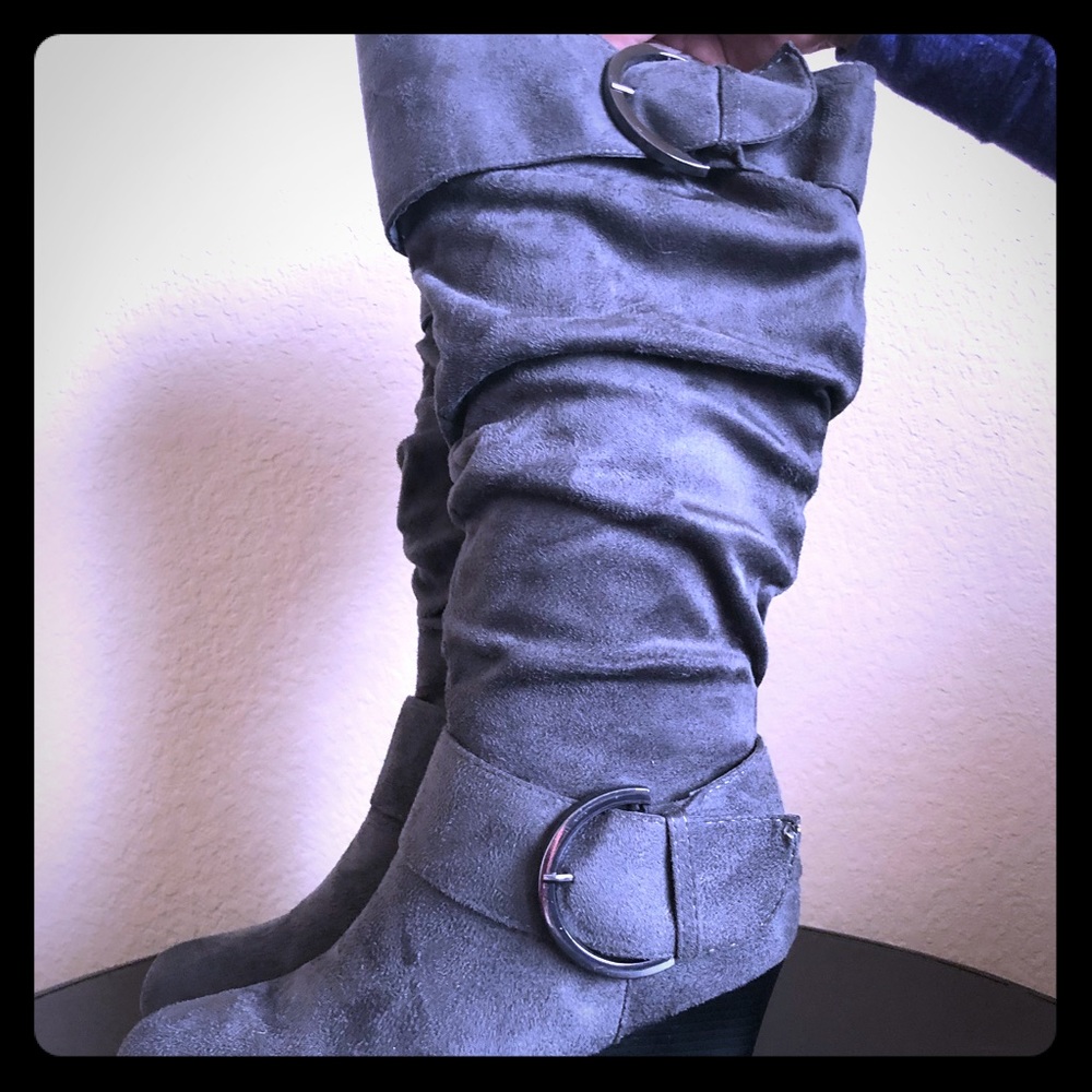 Sexy gray stylish boots